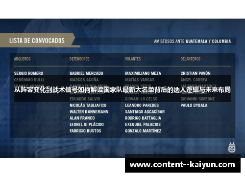 从阵容变化到战术信号如何解读国家队最新大名单背后的选人逻辑与未来布局